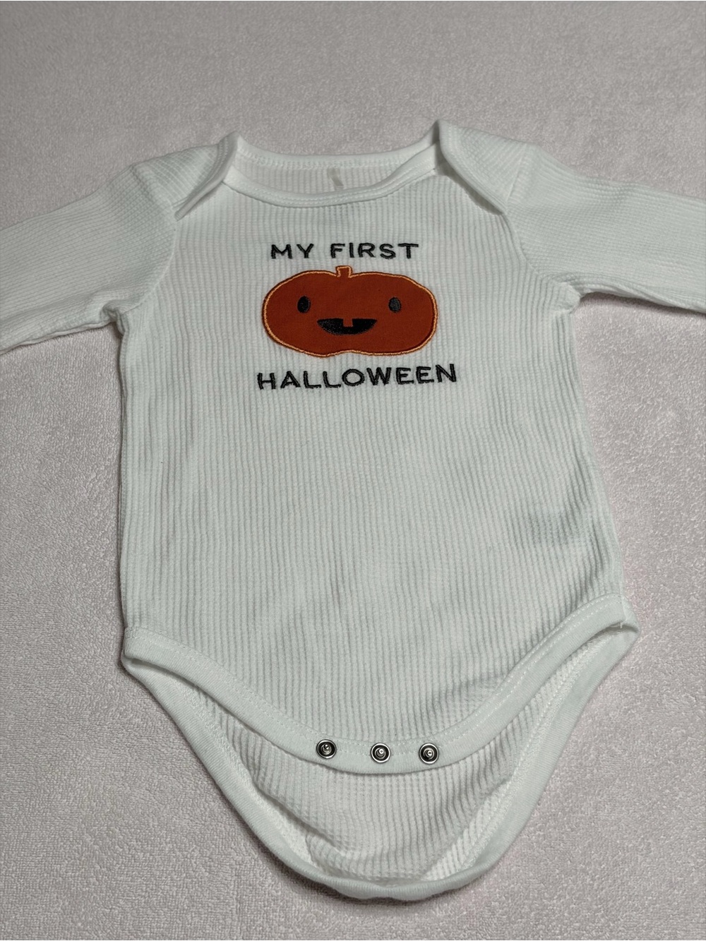 “My First Halloween” White Baby One-Piece Bodysuit 6-9 mo